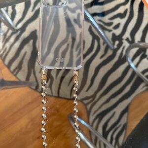 Clear Phone Case with Gold Chain by [Brand]